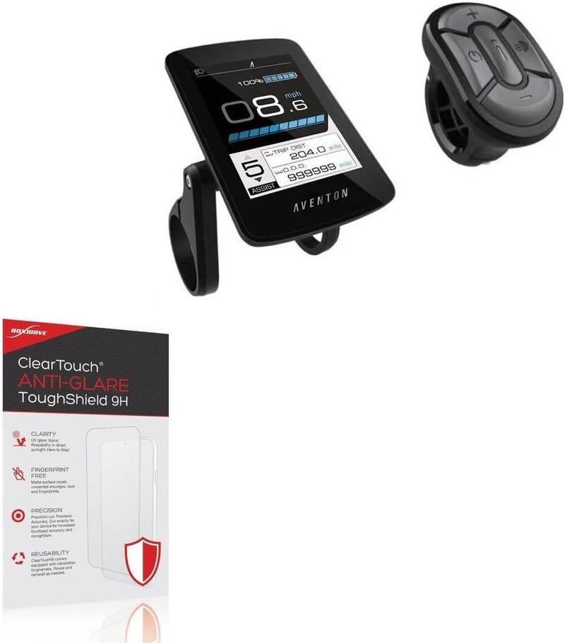 BoxWave Screen Protector Compatible with Aventon BC 280 Full Color Display - ClearTouch Anti-Glare ToughShield 9H (2-Pack), Anti-Glare 9H Tough Flexible Film Screen Protector - Image 1